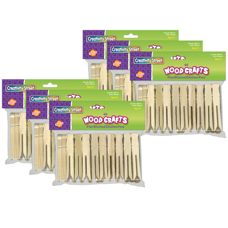 CREATIVITY STREET Flat Slotted Clothespins, Natural, 3.75in, PK240 PAC3685-01